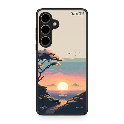 Samsung Galaxy S24 Plus Pixel Sunset Θήκη από τη Smartfits με σχέδιο στο πίσω μέρος και μαύρο περίβλημα | Smartphone case with colorful back and black bezels by Smartfits