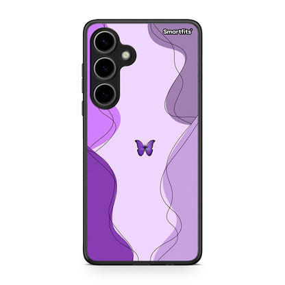Samsung Galaxy S24 Plus Purple Mariposa Θήκη Αγίου Βαλεντίνου από τη Smartfits με σχέδιο στο πίσω μέρος και μαύρο περίβλημα | Smartphone case with colorful back and black bezels by Smartfits