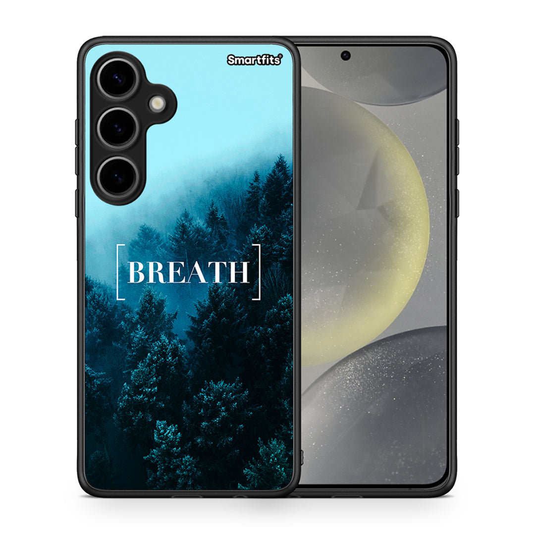 Θήκη Samsung Galaxy S24 Plus Breath Quote από τη Smartfits με σχέδιο στο πίσω μέρος και μαύρο περίβλημα | Samsung Galaxy S24 Plus Breath Quote case with colorful back and black bezels