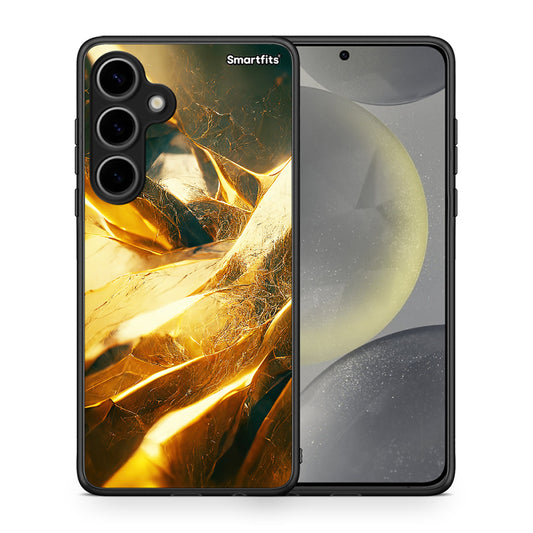 Θήκη Samsung Galaxy S24 Plus Real Gold από τη Smartfits με σχέδιο στο πίσω μέρος και μαύρο περίβλημα | Samsung Galaxy S24 Plus Real Gold case with colorful back and black bezels