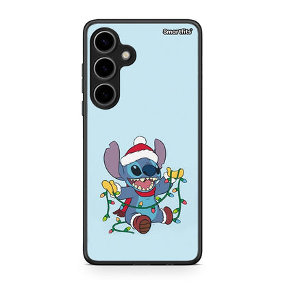 Samsung Galaxy S24 Plus Santa Stich θήκη από τη Smartfits με σχέδιο στο πίσω μέρος και μαύρο περίβλημα | Smartphone case with colorful back and black bezels by Smartfits