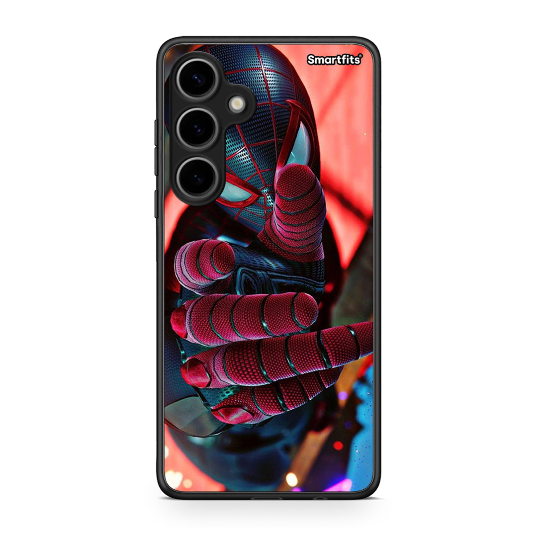 Samsung Galaxy S24 Plus Spider Hand Θήκη από τη Smartfits με σχέδιο στο πίσω μέρος και μαύρο περίβλημα | Smartphone case with colorful back and black bezels by Smartfits