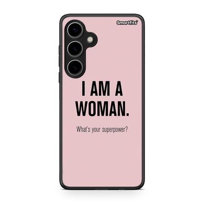 Samsung Galaxy S24 Plus Superpower Woman θήκη από τη Smartfits με σχέδιο στο πίσω μέρος και μαύρο περίβλημα | Smartphone case with colorful back and black bezels by Smartfits