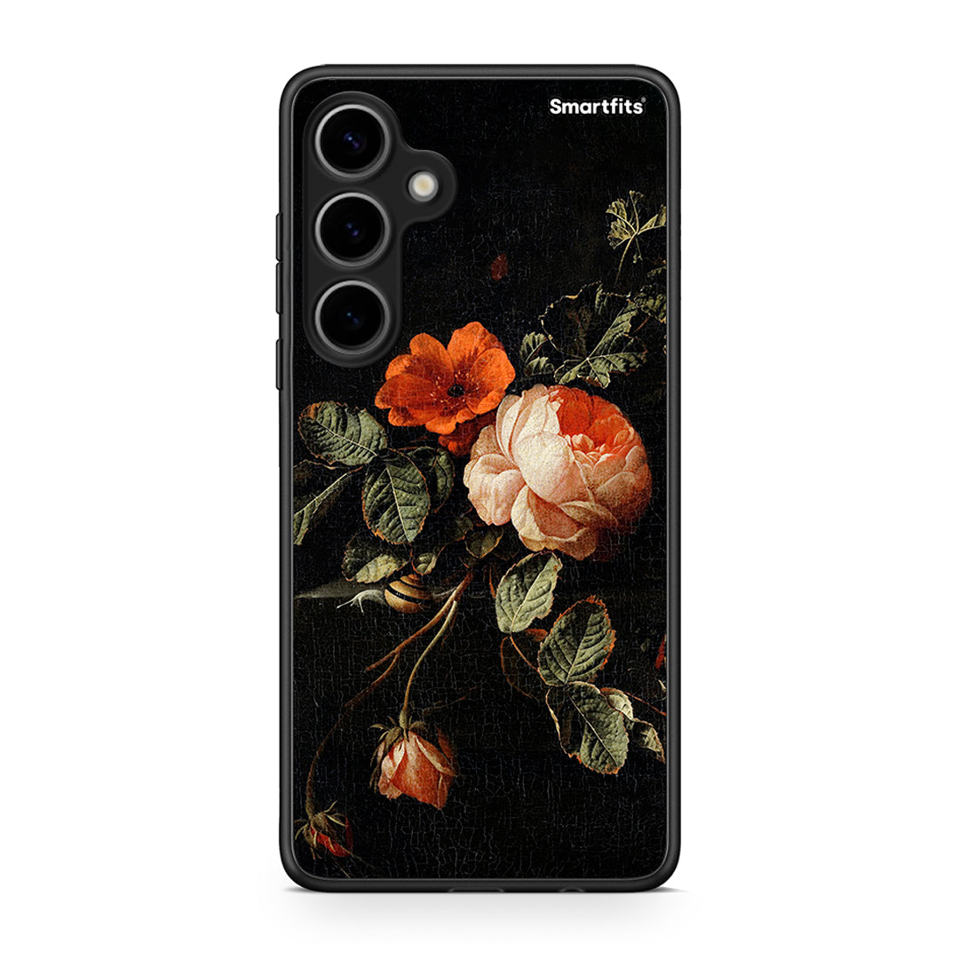 Samsung Galaxy S24 Plus Vintage Roses θήκη από τη Smartfits με σχέδιο στο πίσω μέρος και μαύρο περίβλημα | Smartphone case with colorful back and black bezels by Smartfits