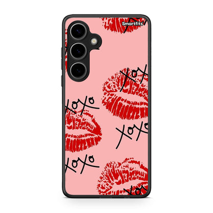 Samsung Galaxy S24 Plus XOXO Lips θήκη από τη Smartfits με σχέδιο στο πίσω μέρος και μαύρο περίβλημα | Smartphone case with colorful back and black bezels by Smartfits