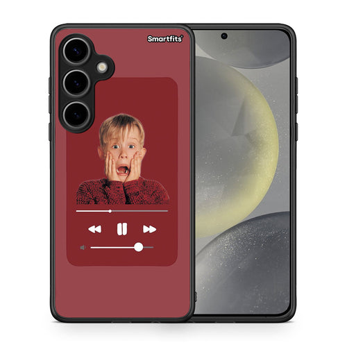 Θήκη Samsung Galaxy S24 Plus Xmas Alone Music από τη Smartfits με σχέδιο στο πίσω μέρος και μαύρο περίβλημα | Samsung Galaxy S24 Plus Xmas Alone Music case with colorful back and black bezels