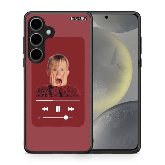 Θήκη Samsung Galaxy S24 Plus Xmas Alone Music από τη Smartfits με σχέδιο στο πίσω μέρος και μαύρο περίβλημα | Samsung Galaxy S24 Plus Xmas Alone Music case with colorful back and black bezels