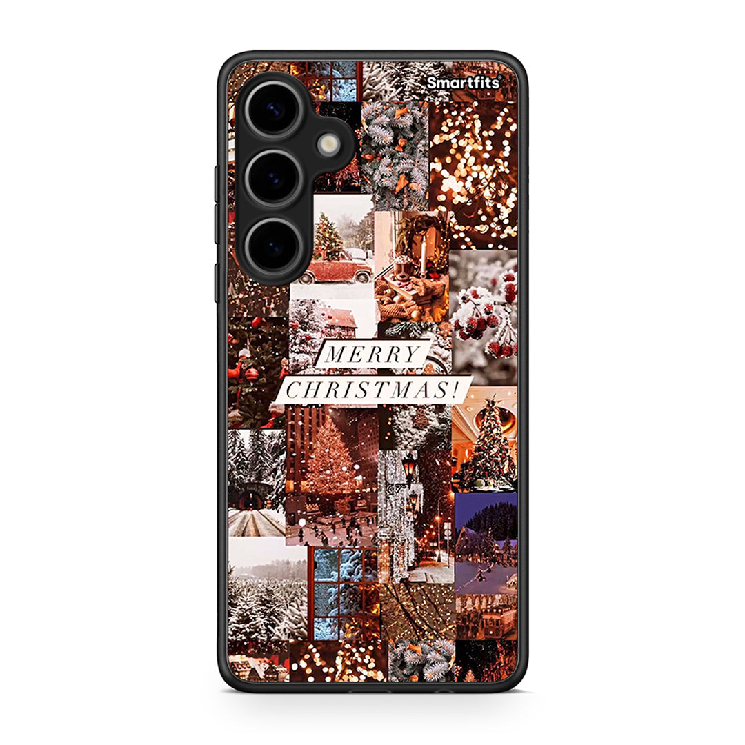 Samsung Galaxy S24 Plus Xmas Collage θήκη από τη Smartfits με σχέδιο στο πίσω μέρος και μαύρο περίβλημα | Smartphone case with colorful back and black bezels by Smartfits