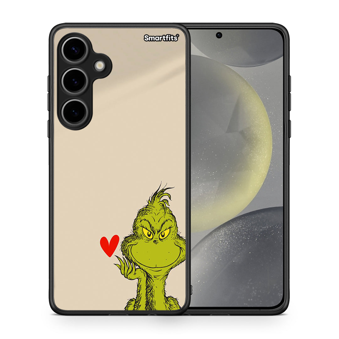 Θήκη Samsung Galaxy S24 Plus Xmas Grinch από τη Smartfits με σχέδιο στο πίσω μέρος και μαύρο περίβλημα | Samsung Galaxy S24 Plus Xmas Grinch case with colorful back and black bezels
