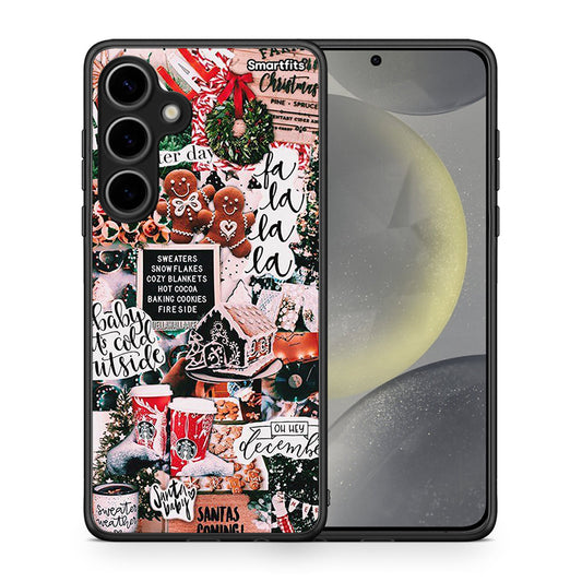 Θήκη Samsung Galaxy S24 Plus Xmas Habbits από τη Smartfits με σχέδιο στο πίσω μέρος και μαύρο περίβλημα | Samsung Galaxy S24 Plus Xmas Habbits case with colorful back and black bezels