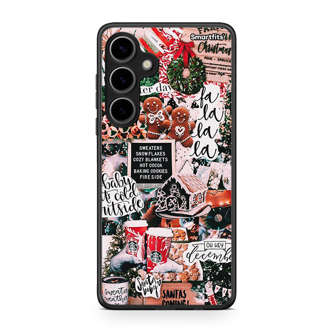 Samsung Galaxy S24 Plus Xmas Habbits θήκη από τη Smartfits με σχέδιο στο πίσω μέρος και μαύρο περίβλημα | Smartphone case with colorful back and black bezels by Smartfits