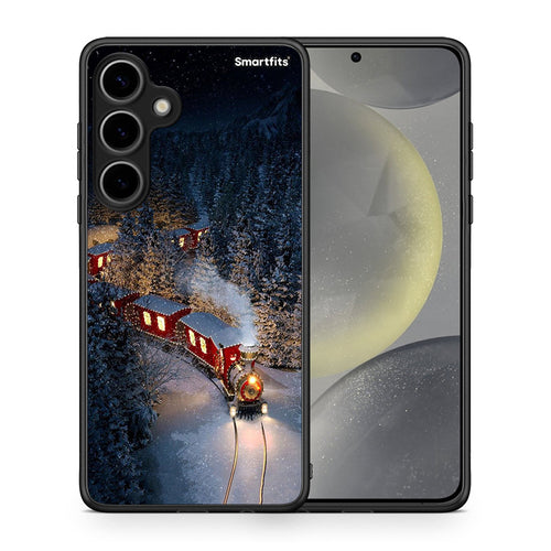 Θήκη Samsung Galaxy S24 Plus Xmas Train από τη Smartfits με σχέδιο στο πίσω μέρος και μαύρο περίβλημα | Samsung Galaxy S24 Plus Xmas Train case with colorful back and black bezels