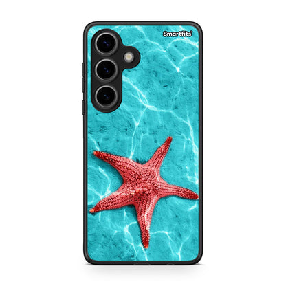 Samsung Galaxy S24 Red Starfish Θήκη από τη Smartfits με σχέδιο στο πίσω μέρος και μαύρο περίβλημα | Smartphone case with colorful back and black bezels by Smartfits