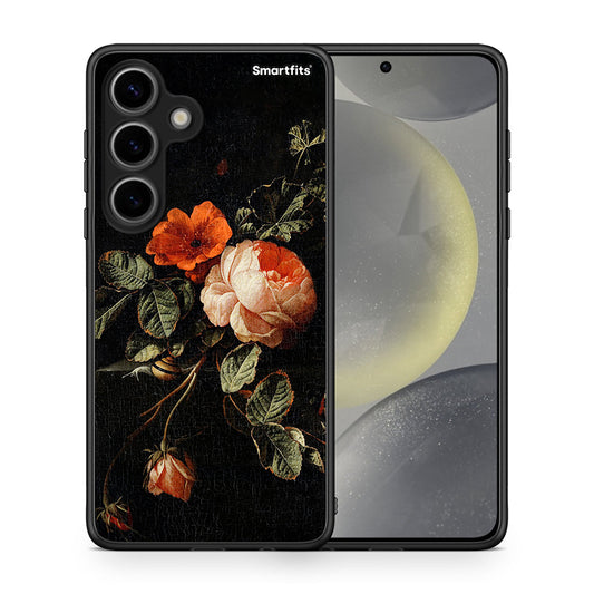 Θήκη Samsung Galaxy S24 Vintage Roses από τη Smartfits με σχέδιο στο πίσω μέρος και μαύρο περίβλημα | Samsung Galaxy S24 Vintage Roses case with colorful back and black bezels