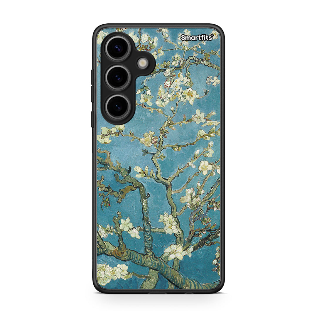 Samsung Galaxy S24 White Blossoms θήκη από τη Smartfits με σχέδιο στο πίσω μέρος και μαύρο περίβλημα | Smartphone case with colorful back and black bezels by Smartfits