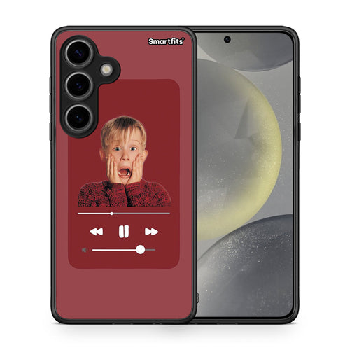 Θήκη Samsung Galaxy S24 Xmas Alone Music από τη Smartfits με σχέδιο στο πίσω μέρος και μαύρο περίβλημα | Samsung Galaxy S24 Xmas Alone Music case with colorful back and black bezels