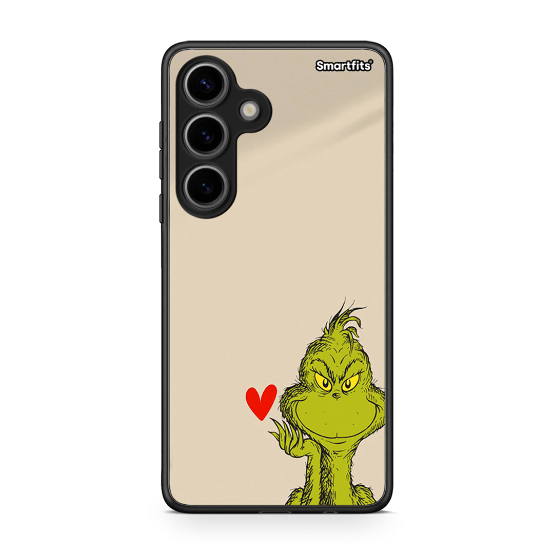 Samsung Galaxy S24 Xmas Grinch θήκη από τη Smartfits με σχέδιο στο πίσω μέρος και μαύρο περίβλημα | Smartphone case with colorful back and black bezels by Smartfits