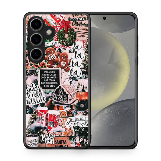 Θήκη Samsung Galaxy S24 Xmas Habbits από τη Smartfits με σχέδιο στο πίσω μέρος και μαύρο περίβλημα | Samsung Galaxy S24 Xmas Habbits case with colorful back and black bezels