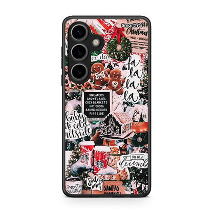 Samsung Galaxy S24 Xmas Habbits θήκη από τη Smartfits με σχέδιο στο πίσω μέρος και μαύρο περίβλημα | Smartphone case with colorful back and black bezels by Smartfits