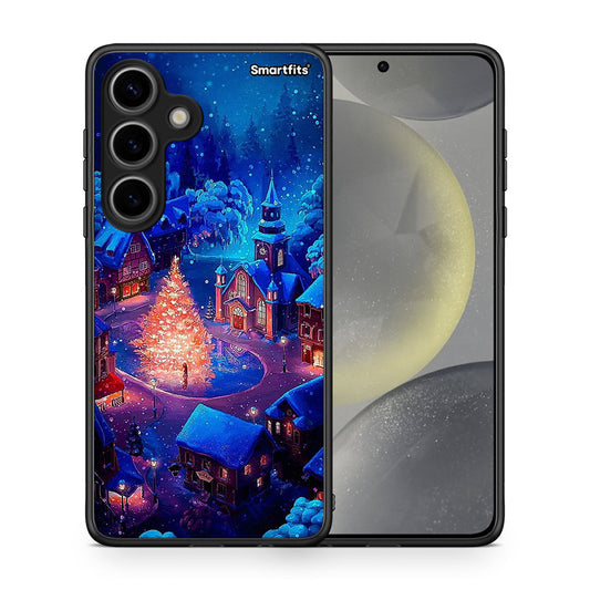 Θήκη Samsung Galaxy S24 Xmas Village από τη Smartfits με σχέδιο στο πίσω μέρος και μαύρο περίβλημα | Samsung Galaxy S24 Xmas Village case with colorful back and black bezels