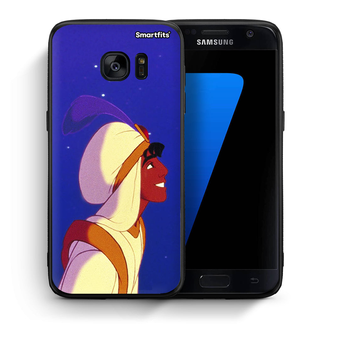 Θήκη Samsung S7 Alladin And Jasmine Love 1 από τη Smartfits με σχέδιο στο πίσω μέρος και μαύρο περίβλημα | Samsung S7 Alladin And Jasmine Love 1 case with colorful back and black bezels