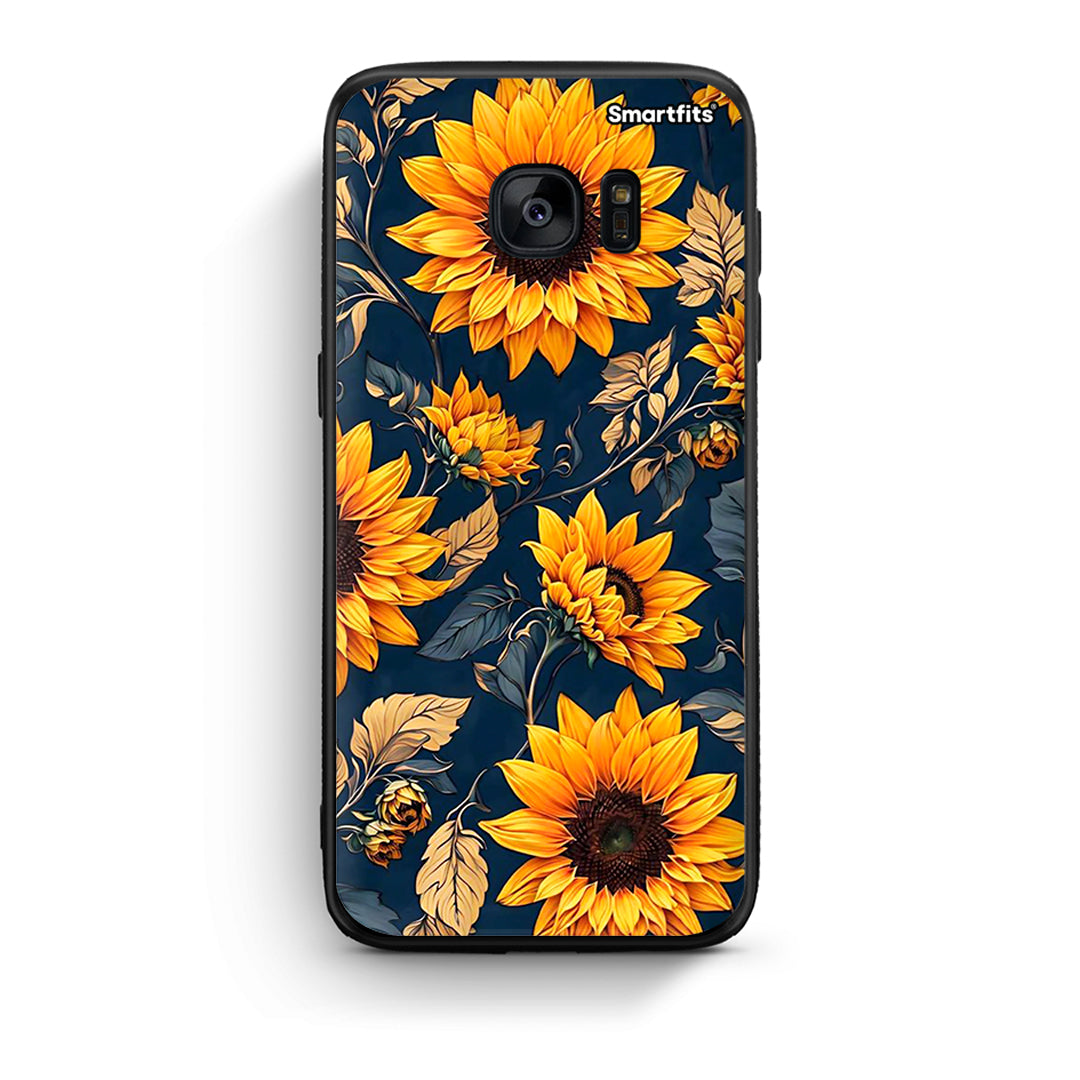 samsung s7 Autumn Sunflowers Θήκη από τη Smartfits με σχέδιο στο πίσω μέρος και μαύρο περίβλημα | Smartphone case with colorful back and black bezels by Smartfits