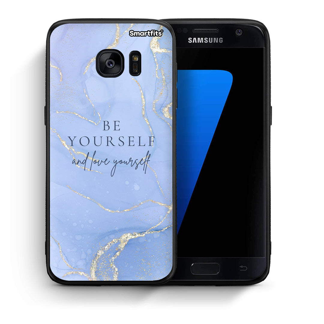 Θήκη Samsung S7 Be Yourself από τη Smartfits με σχέδιο στο πίσω μέρος και μαύρο περίβλημα | Samsung S7 Be Yourself case with colorful back and black bezels