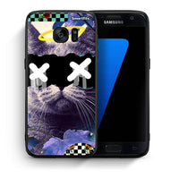 Thumbnail for Θήκη Samsung S7 Cat Collage από τη Smartfits με σχέδιο στο πίσω μέρος και μαύρο περίβλημα | Samsung S7 Cat Collage case with colorful back and black bezels