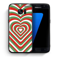 Thumbnail for Θήκη Samsung S7 Christmas Hearts από τη Smartfits με σχέδιο στο πίσω μέρος και μαύρο περίβλημα | Samsung S7 Christmas Hearts case with colorful back and black bezels