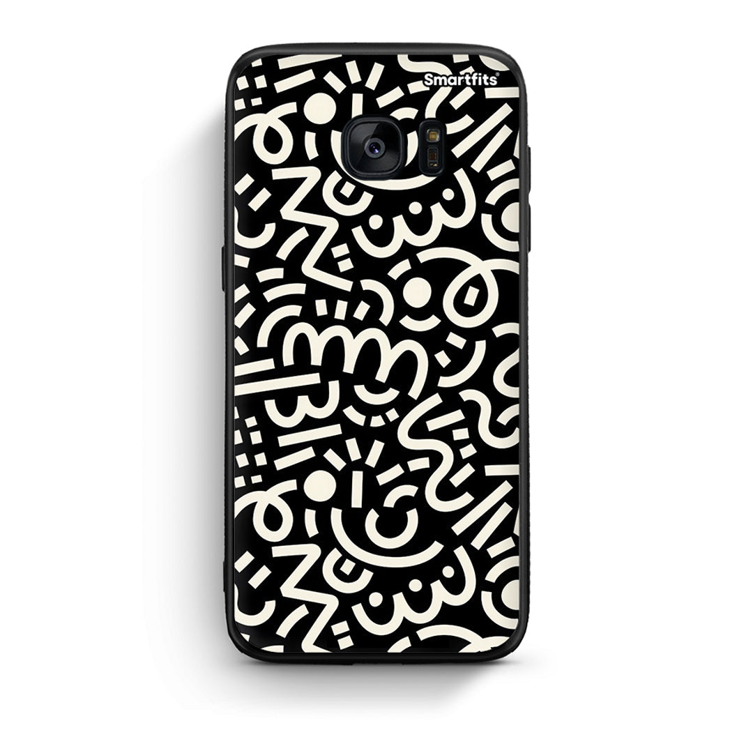 samsung s7 Doodle Art Θήκη από τη Smartfits με σχέδιο στο πίσω μέρος και μαύρο περίβλημα | Smartphone case with colorful back and black bezels by Smartfits