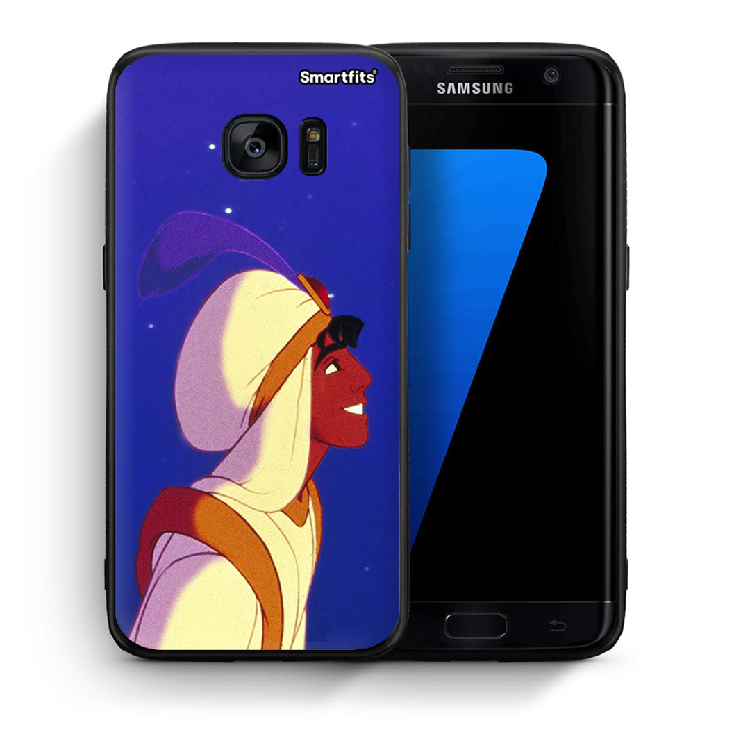 Θήκη Samsung S7 Edge Alladin And Jasmine Love 1 από τη Smartfits με σχέδιο στο πίσω μέρος και μαύρο περίβλημα | Samsung S7 Edge Alladin And Jasmine Love 1 case with colorful back and black bezels