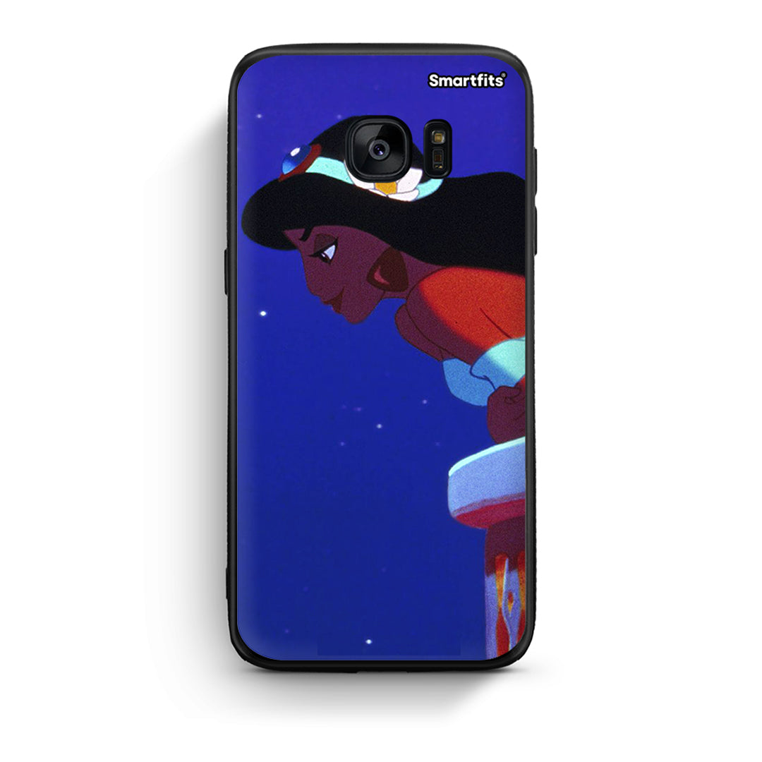 samsung s7 Alladin And Jasmine Love 2 θήκη από τη Smartfits με σχέδιο στο πίσω μέρος και μαύρο περίβλημα | Smartphone case with colorful back and black bezels by Smartfits