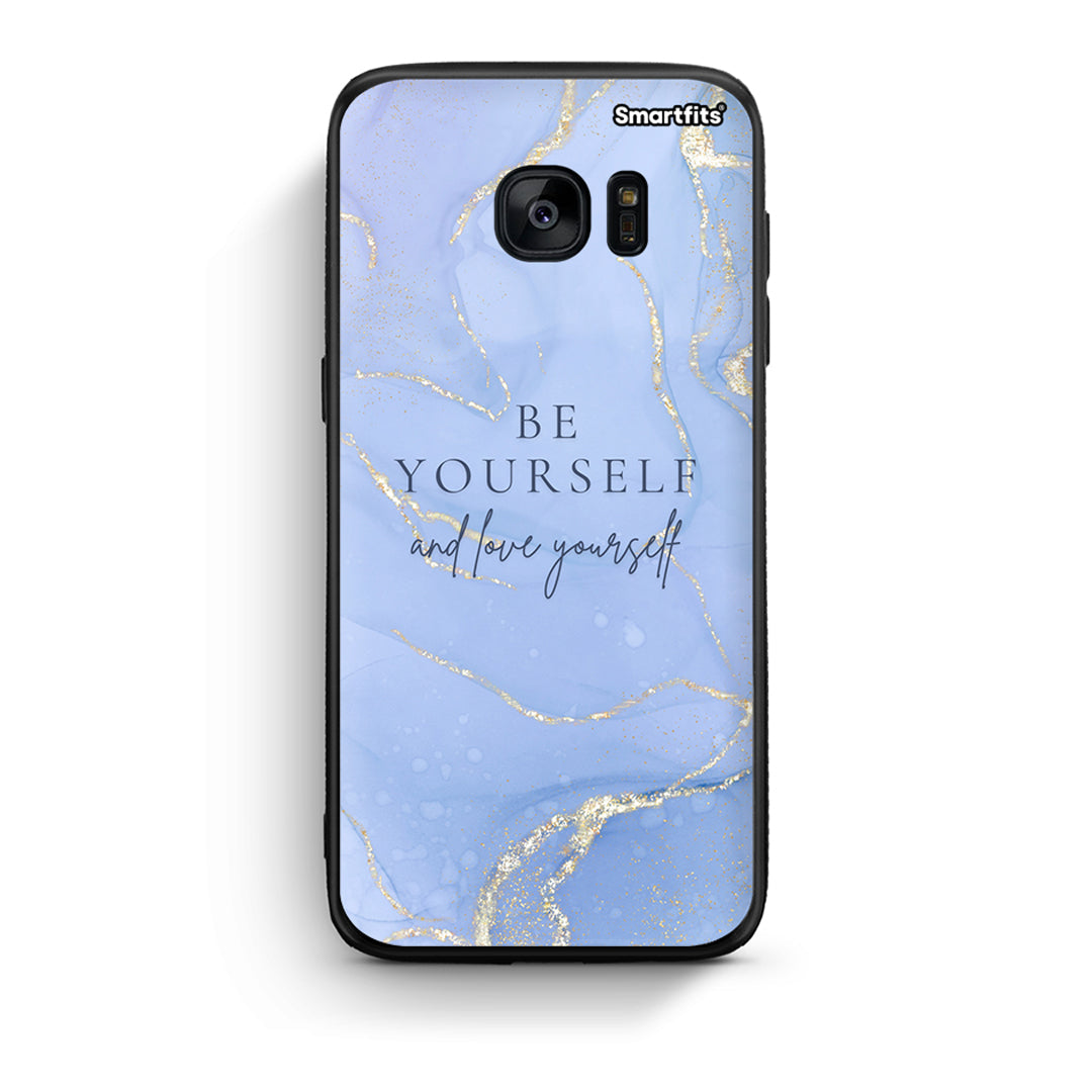 samsung s7 Be Yourself θήκη από τη Smartfits με σχέδιο στο πίσω μέρος και μαύρο περίβλημα | Smartphone case with colorful back and black bezels by Smartfits