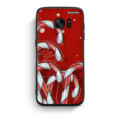 samsung s7 edge Candy Cane θήκη από τη Smartfits με σχέδιο στο πίσω μέρος και μαύρο περίβλημα | Smartphone case with colorful back and black bezels by Smartfits