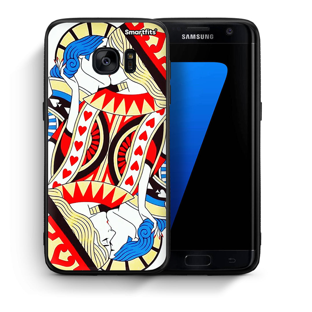 Θήκη Samsung S7 Edge Card Love από τη Smartfits με σχέδιο στο πίσω μέρος και μαύρο περίβλημα | Samsung S7 Edge Card Love case with colorful back and black bezels