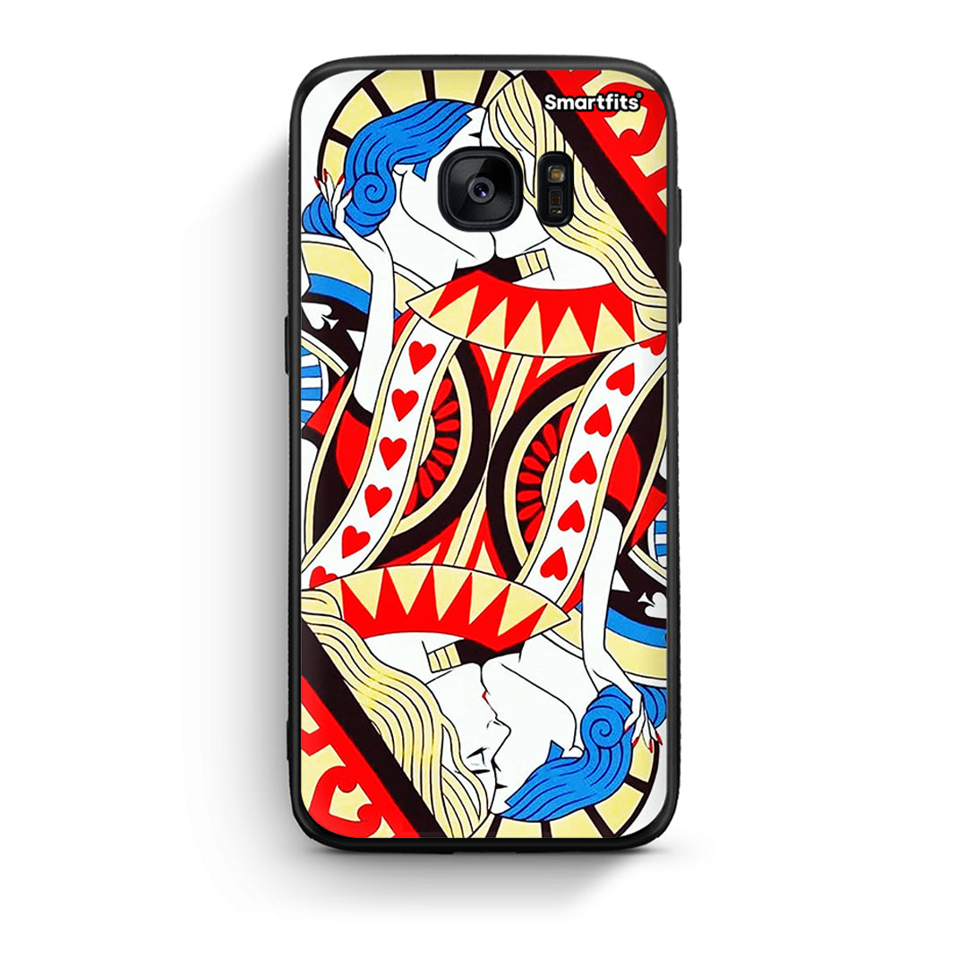 samsung s7 edge Card Love θήκη από τη Smartfits με σχέδιο στο πίσω μέρος και μαύρο περίβλημα | Smartphone case with colorful back and black bezels by Smartfits