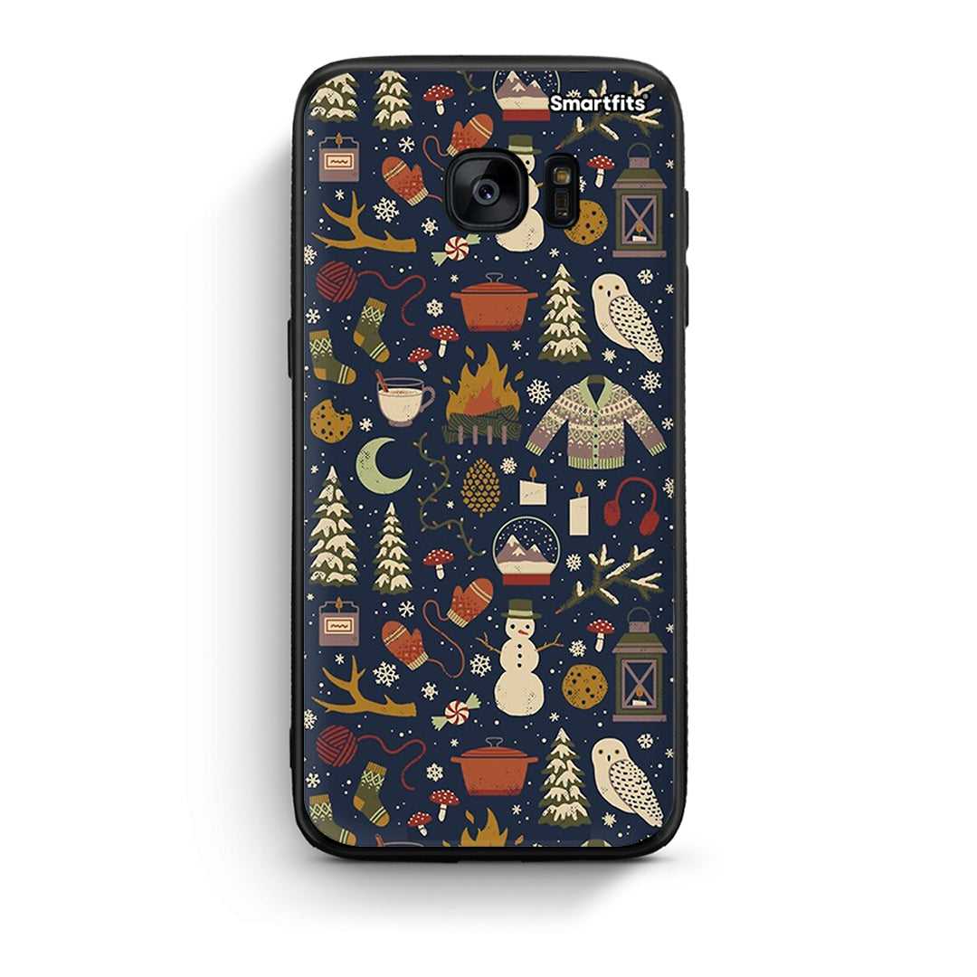 samsung s7 edge Christmas Elements θήκη από τη Smartfits με σχέδιο στο πίσω μέρος και μαύρο περίβλημα | Smartphone case with colorful back and black bezels by Smartfits