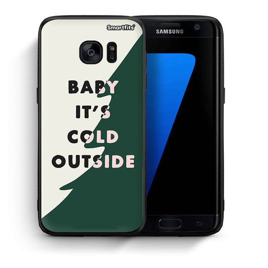 Θήκη Samsung S7 Edge Cold Outside από τη Smartfits με σχέδιο στο πίσω μέρος και μαύρο περίβλημα | Samsung S7 Edge Cold Outside case with colorful back and black bezels