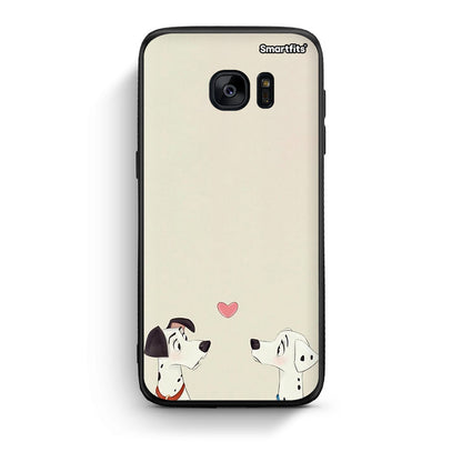 samsung s7 edge Dalmatians Love θήκη από τη Smartfits με σχέδιο στο πίσω μέρος και μαύρο περίβλημα | Smartphone case with colorful back and black bezels by Smartfits