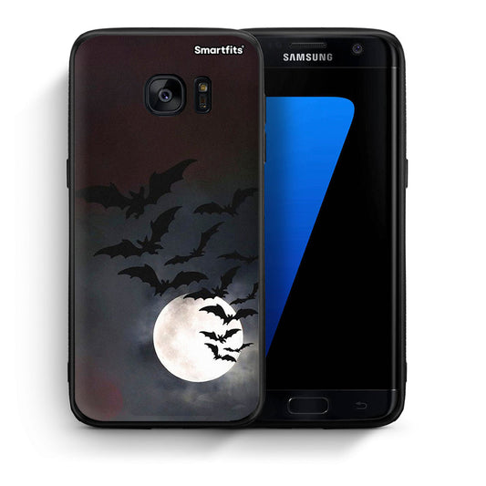 Θήκη Samsung S7 Edge Halloween Bat Night από τη Smartfits με σχέδιο στο πίσω μέρος και μαύρο περίβλημα | Samsung S7 Edge Halloween Bat Night case with colorful back and black bezels
