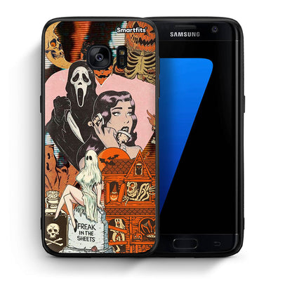 Θήκη Samsung S7 Edge Halloween Collage από τη Smartfits με σχέδιο στο πίσω μέρος και μαύρο περίβλημα | Samsung S7 Edge Halloween Collage case with colorful back and black bezels