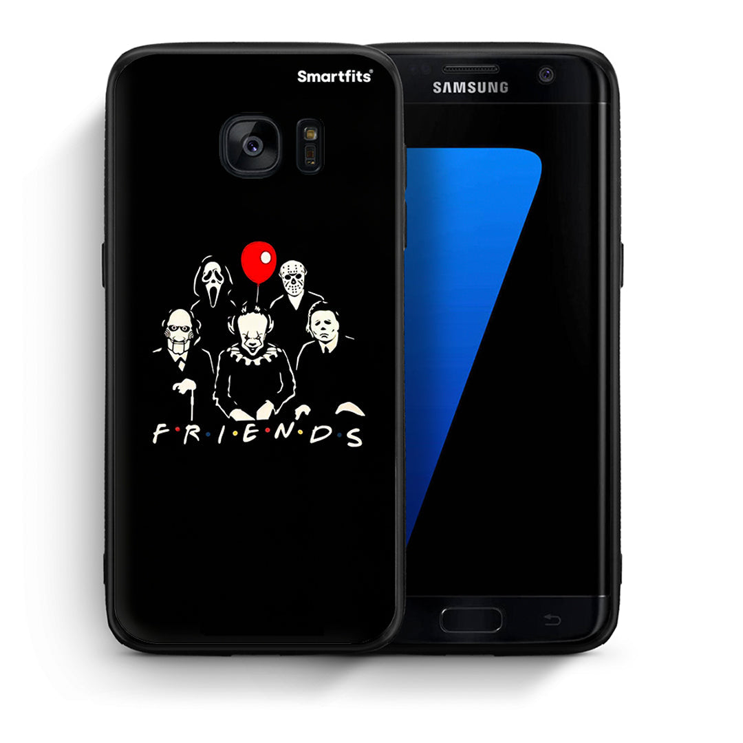 Θήκη Samsung S7 Edge Halloween Friends από τη Smartfits με σχέδιο στο πίσω μέρος και μαύρο περίβλημα | Samsung S7 Edge Halloween Friends case with colorful back and black bezels