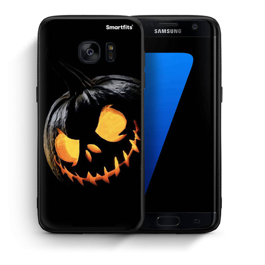 Θήκη Samsung S7 Edge Halloween Scary Pumpkin από τη Smartfits με σχέδιο στο πίσω μέρος και μαύρο περίβλημα | Samsung S7 Edge Halloween Scary Pumpkin case with colorful back and black bezels