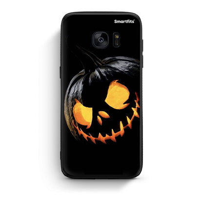 samsung s7 edge Halloween Scary Pumpkin Θήκη από τη Smartfits με σχέδιο στο πίσω μέρος και μαύρο περίβλημα | Smartphone case with colorful back and black bezels by Smartfits