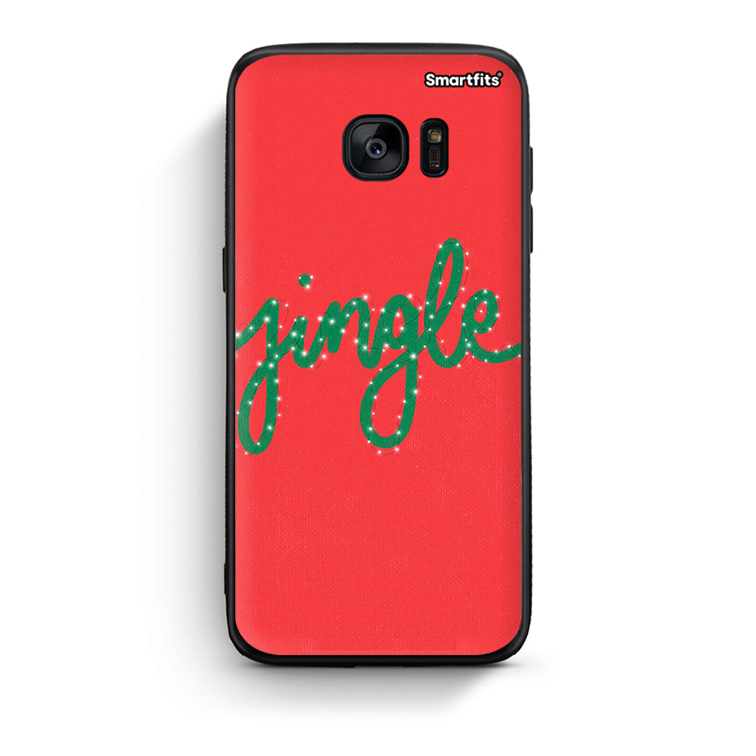 samsung s7 Jingle Xmas θήκη από τη Smartfits με σχέδιο στο πίσω μέρος και μαύρο περίβλημα | Smartphone case with colorful back and black bezels by Smartfits