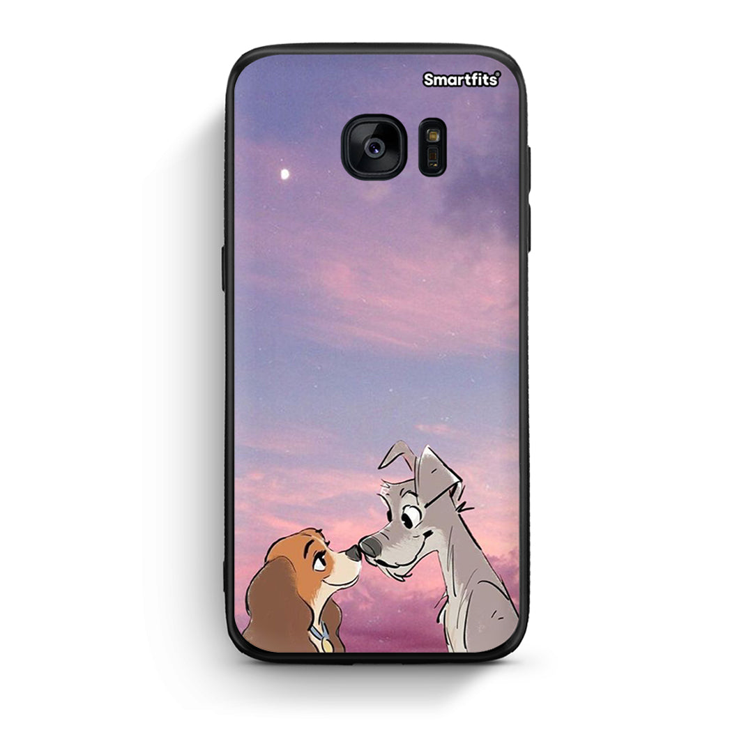 samsung s7 edge Lady And Tramp θήκη από τη Smartfits με σχέδιο στο πίσω μέρος και μαύρο περίβλημα | Smartphone case with colorful back and black bezels by Smartfits