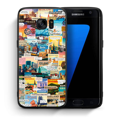 Θήκη Samsung S7 Edge Live To Travel από τη Smartfits με σχέδιο στο πίσω μέρος και μαύρο περίβλημα | Samsung S7 Edge Live To Travel case with colorful back and black bezels