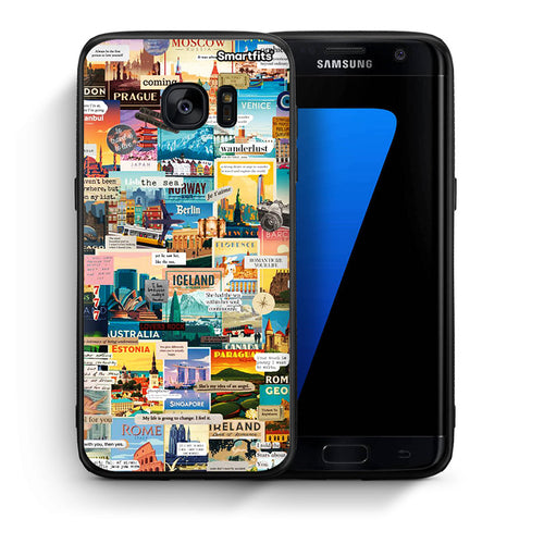 Θήκη Samsung S7 Edge Live To Travel από τη Smartfits με σχέδιο στο πίσω μέρος και μαύρο περίβλημα | Samsung S7 Edge Live To Travel case with colorful back and black bezels