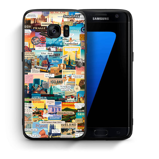 Θήκη Samsung S7 Edge Live To Travel από τη Smartfits με σχέδιο στο πίσω μέρος και μαύρο περίβλημα | Samsung S7 Edge Live To Travel case with colorful back and black bezels