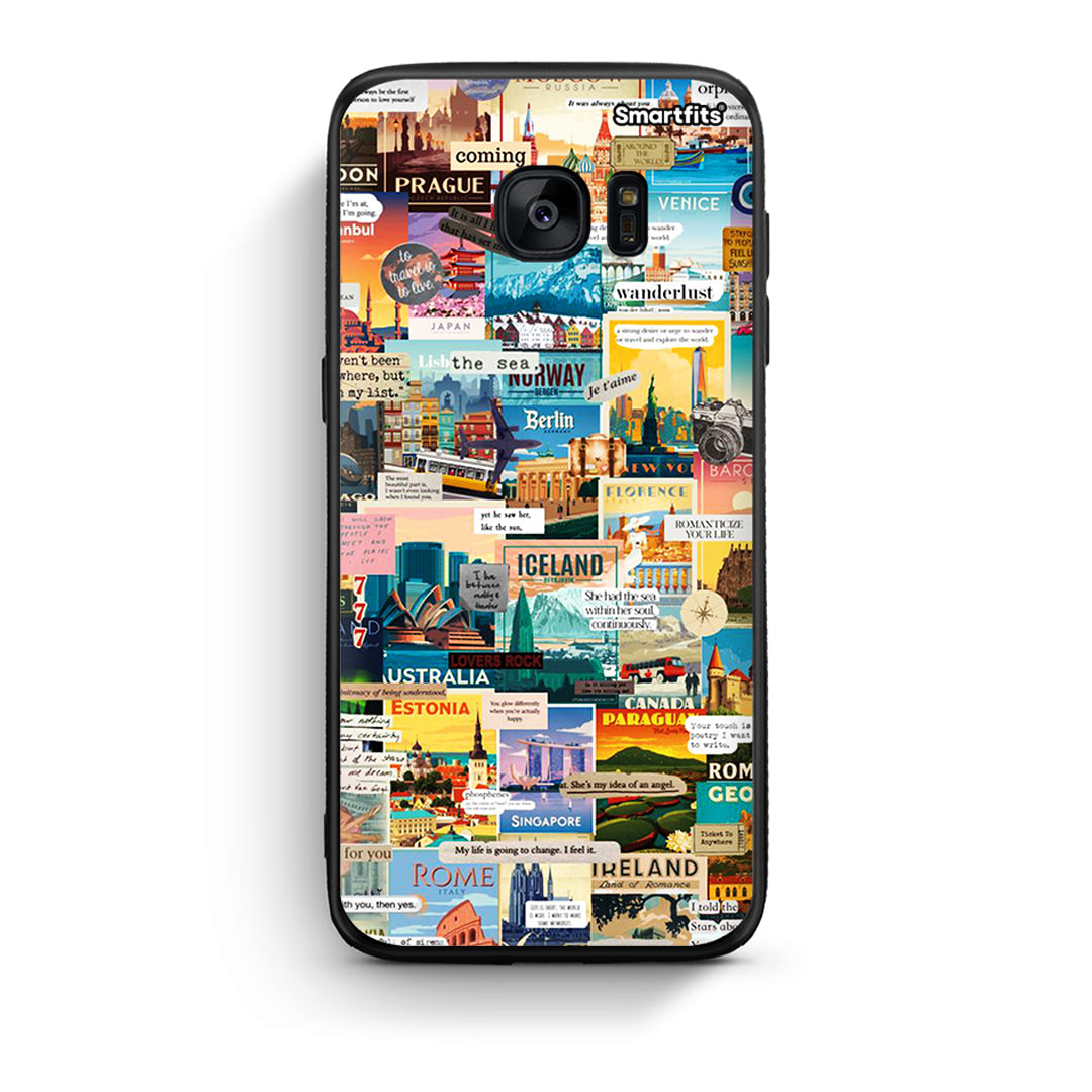 samsung s7 Live To Travel θήκη από τη Smartfits με σχέδιο στο πίσω μέρος και μαύρο περίβλημα | Smartphone case with colorful back and black bezels by Smartfits